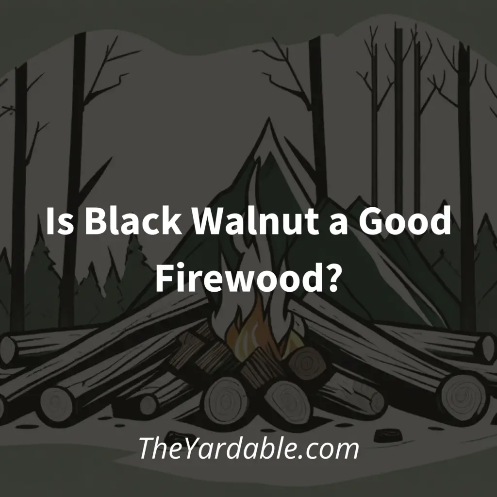Black walnut wood burning in the background
