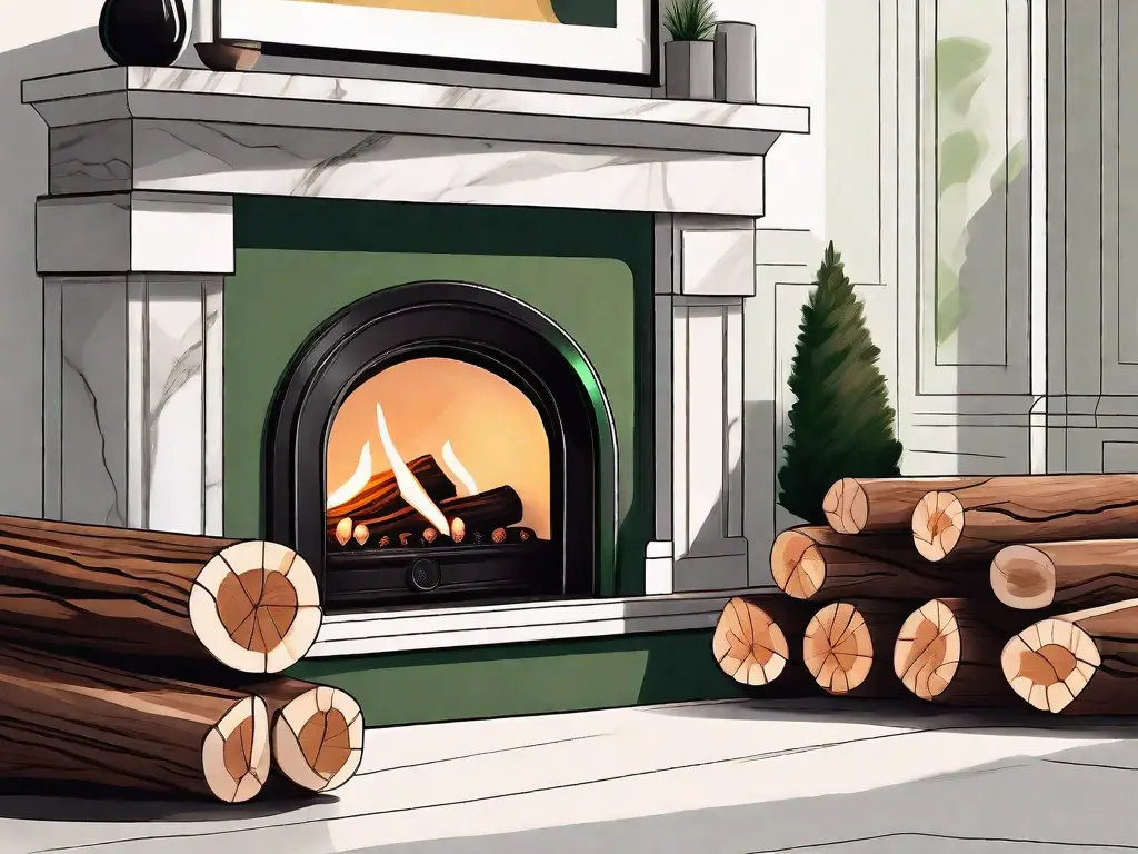 Drawing of black walnut in a firestove